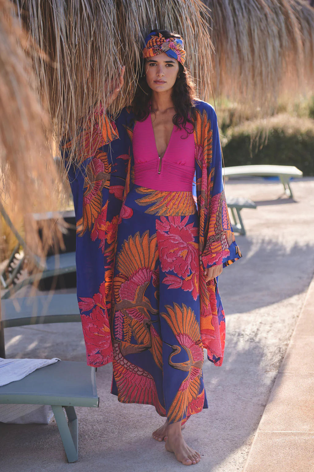Grande Kimono, Crane Cobalt