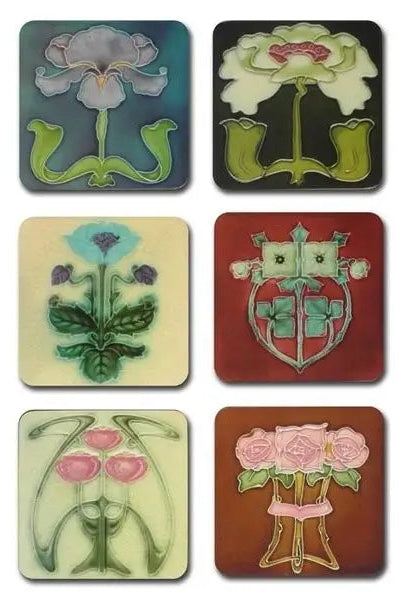 Lasinaluset, Art Nouveau, 6 kpl