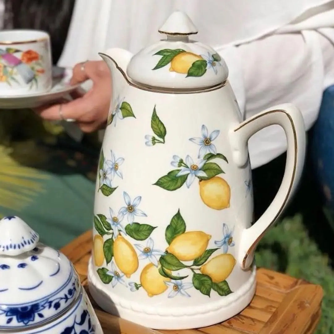 Posliinitermoskannu Sicilian Lemon, Sitruunakuvio