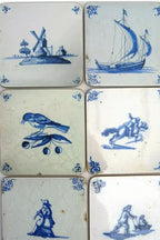 Lasinaluset Delf Blue laatat, 6 kpl