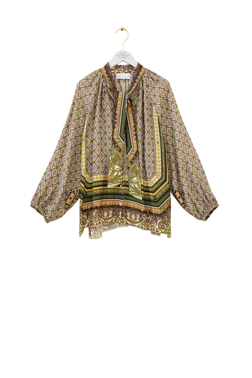Pussy Bow Blouse, Amulet Green