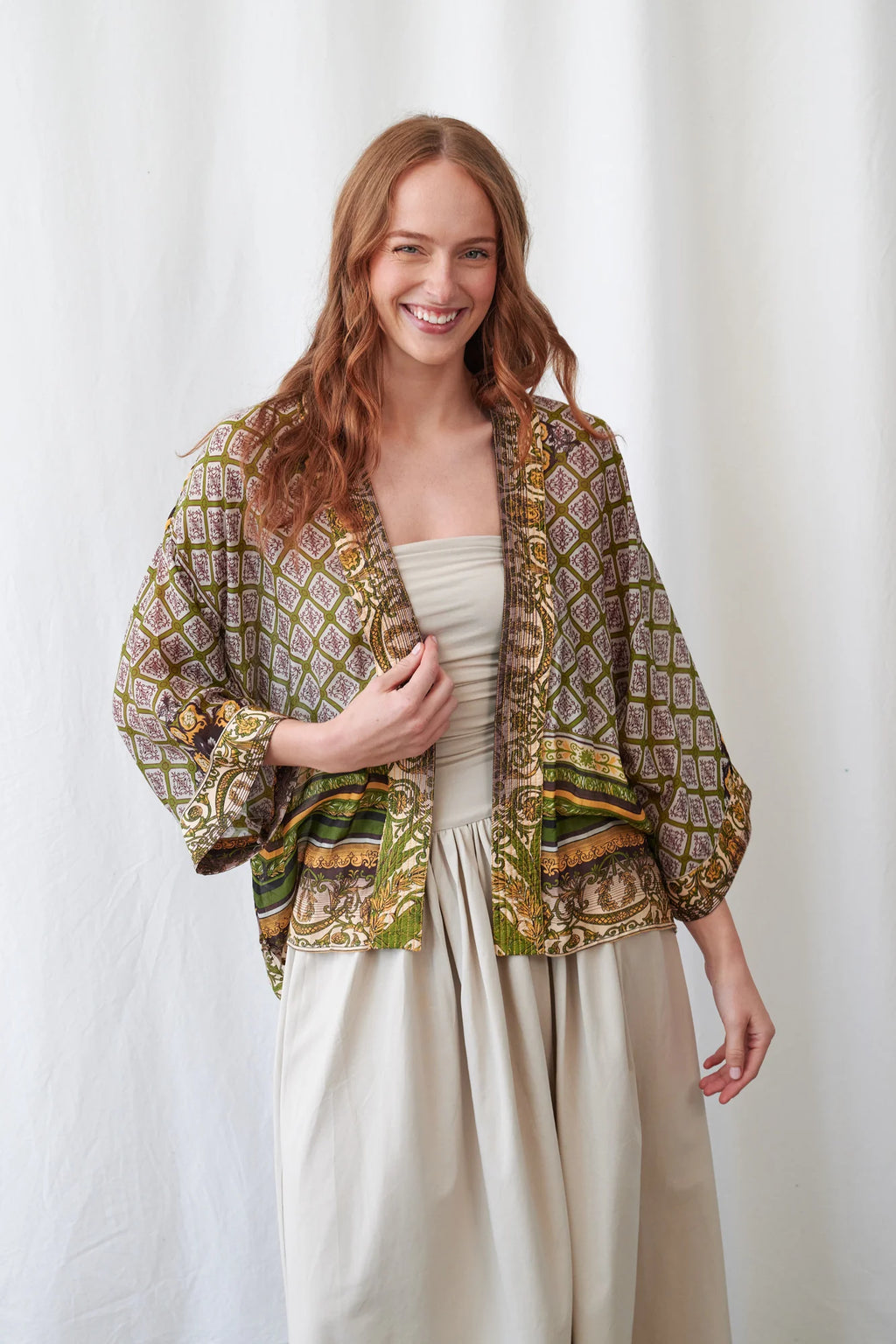 Amulet Green Mini Kimono