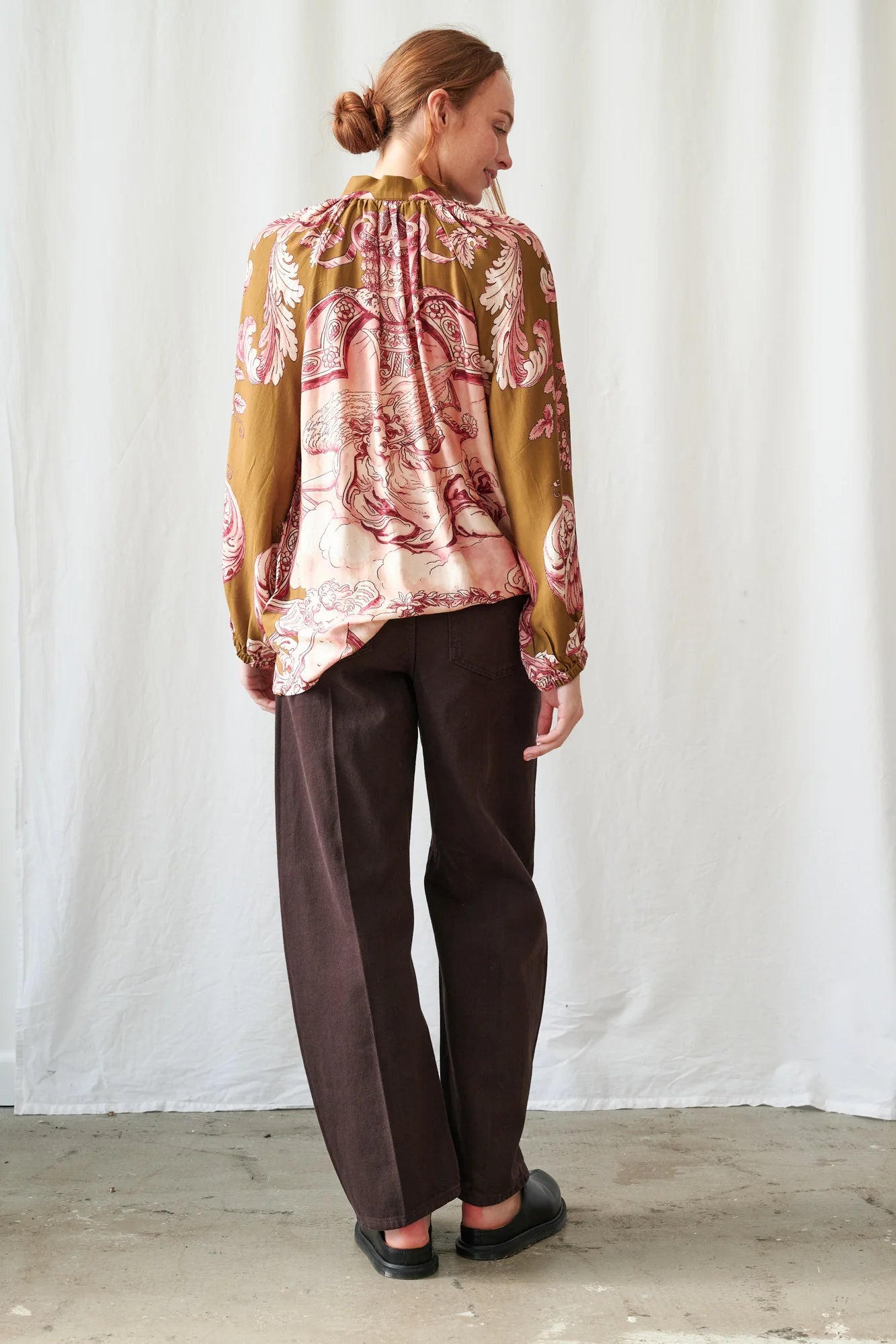 Pussy Bow Blouse, Angels Olive