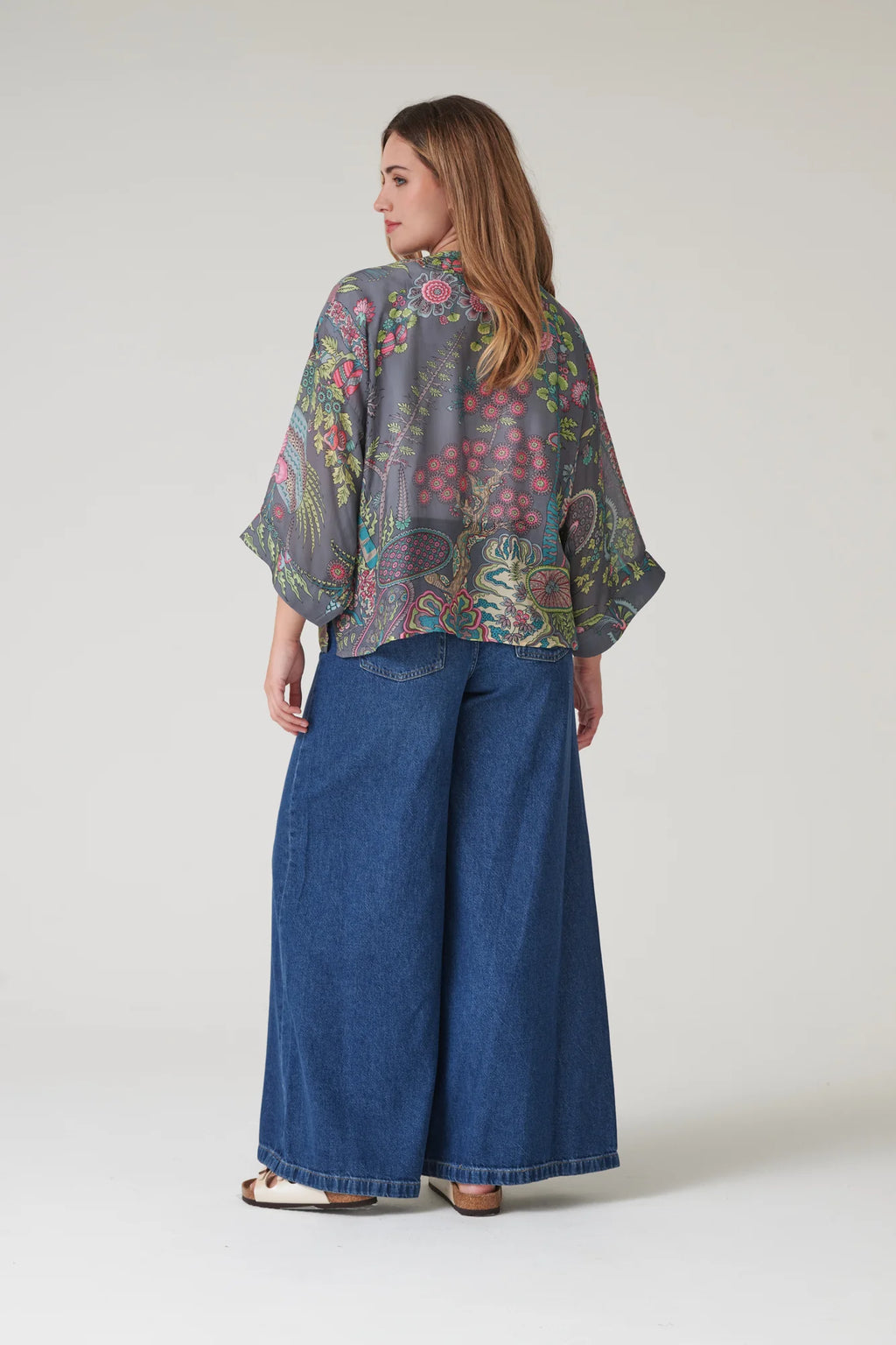 Mini Kimono, Boho Garden Grey