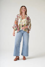 Mini Kimono, Boho Garden Ecru