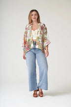 Mini Kimono, Boho Garden Ecru