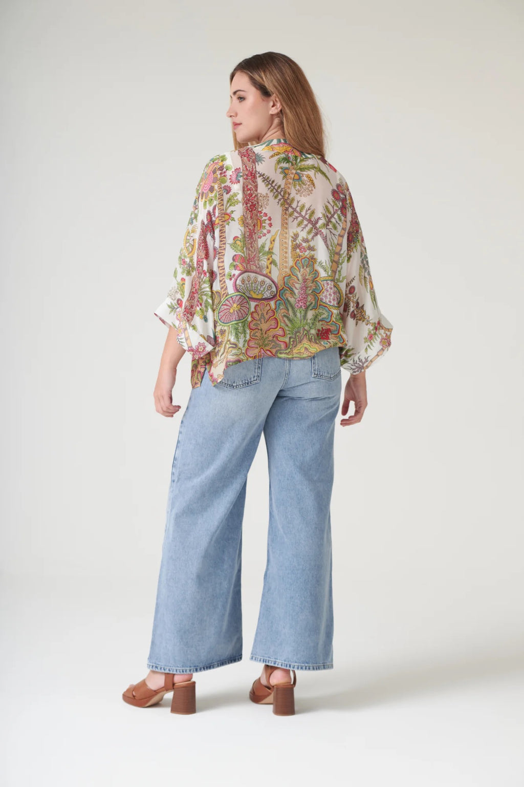 Mini Kimono, Boho Garden Ecru