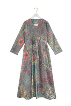 Pinch Pleat Dress, Boho Garden Grey