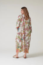 Pinch Pleat Dress, Boho Garden Ecru