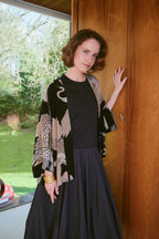 Luxe Kimono, Crane Black