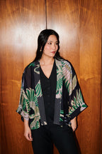 Mini Kimono, Crane Emerald