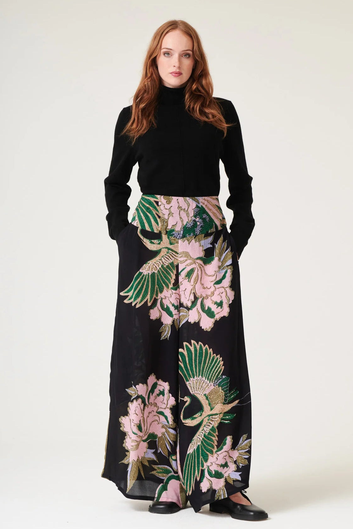 Palazzo Pants, Crane Emerald