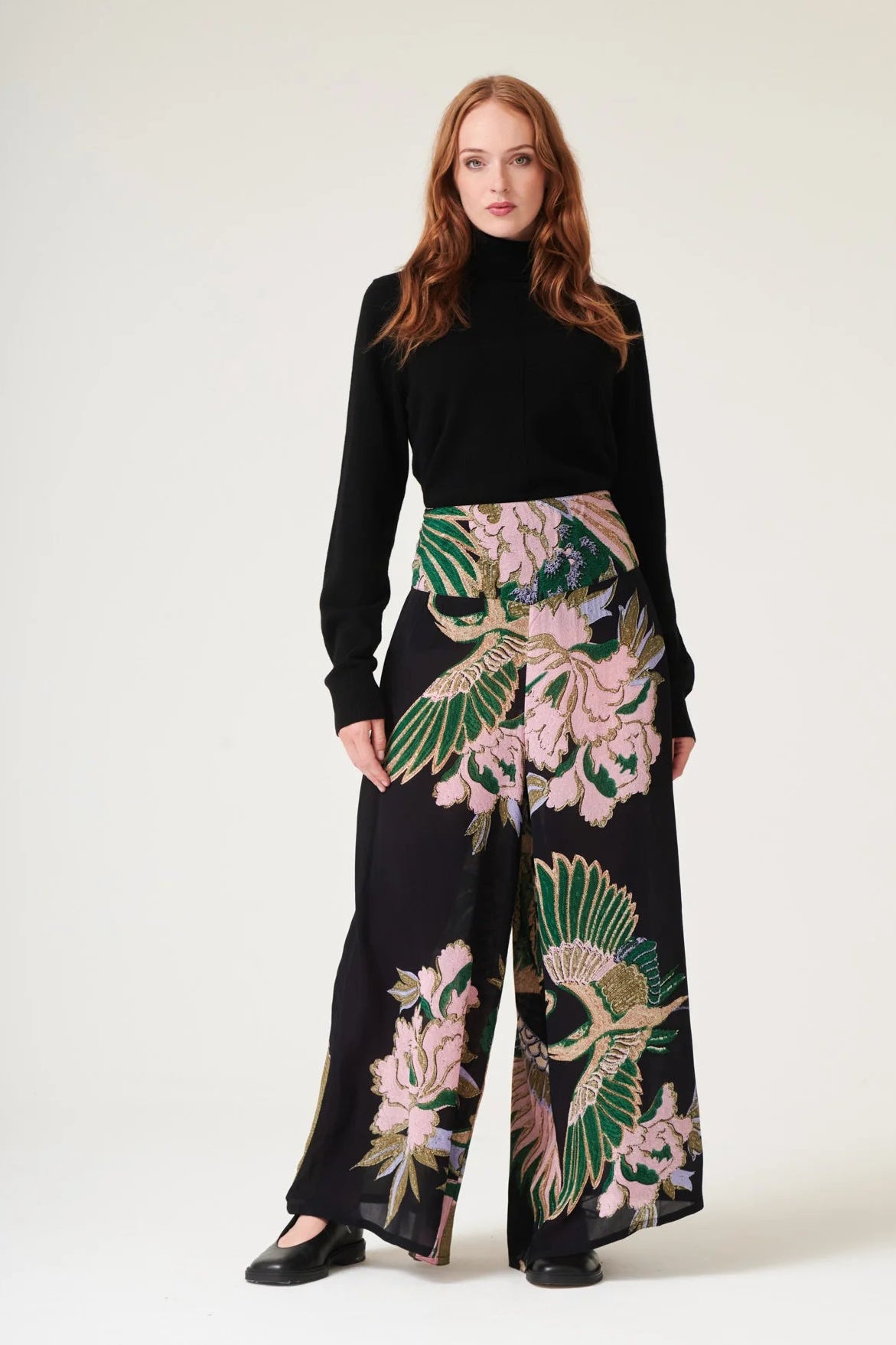 Palazzo Pants, Crane Emerald