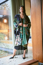 Grande Kimono, Crane Emerald Velvet