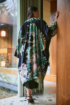 Grande Kimono, Crane Emerald Velvet