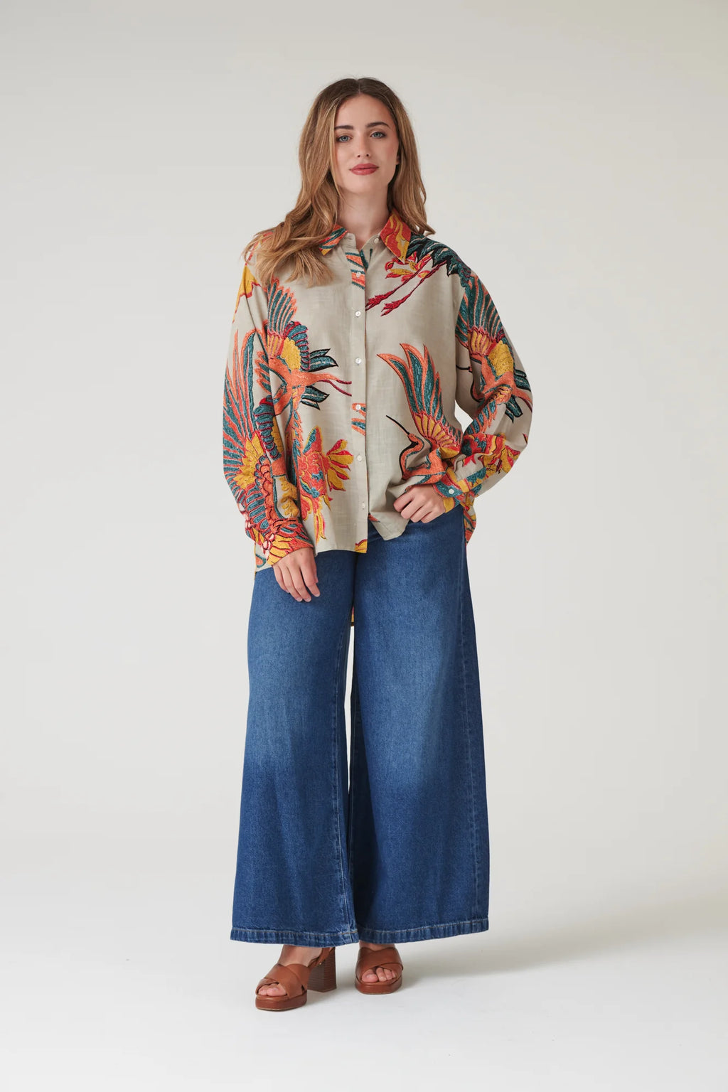Oversized Shirt, Crane Stone
