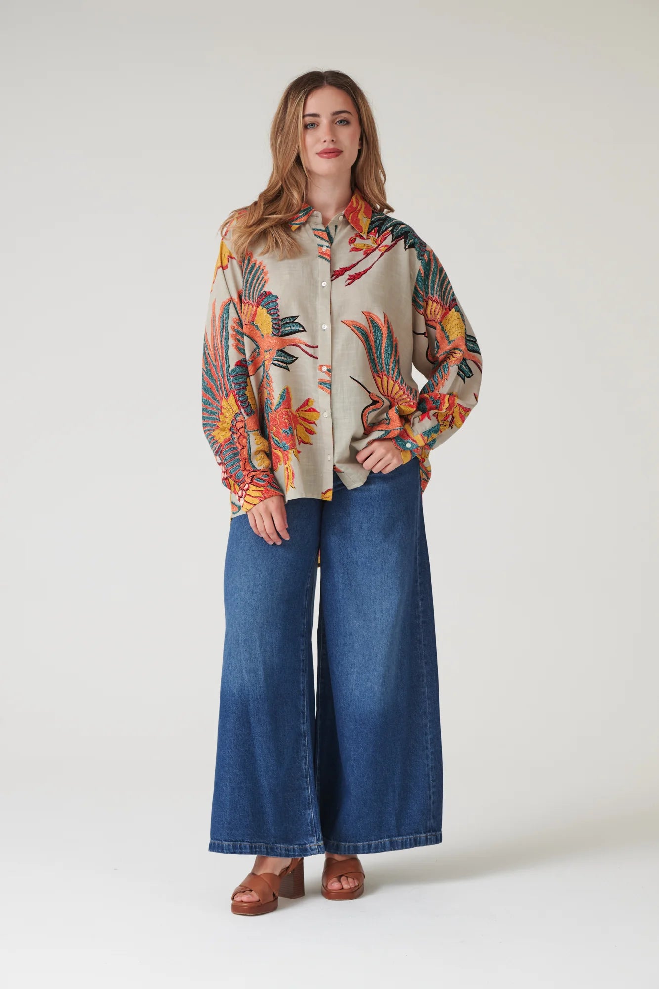 Oversized Shirt, Crane Stone