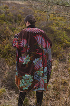 Velvet Grande Kimono, Crane Brown