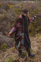 Velvet Grande Kimono, Crane Brown