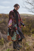 Velvet Grande Kimono, Crane Brown