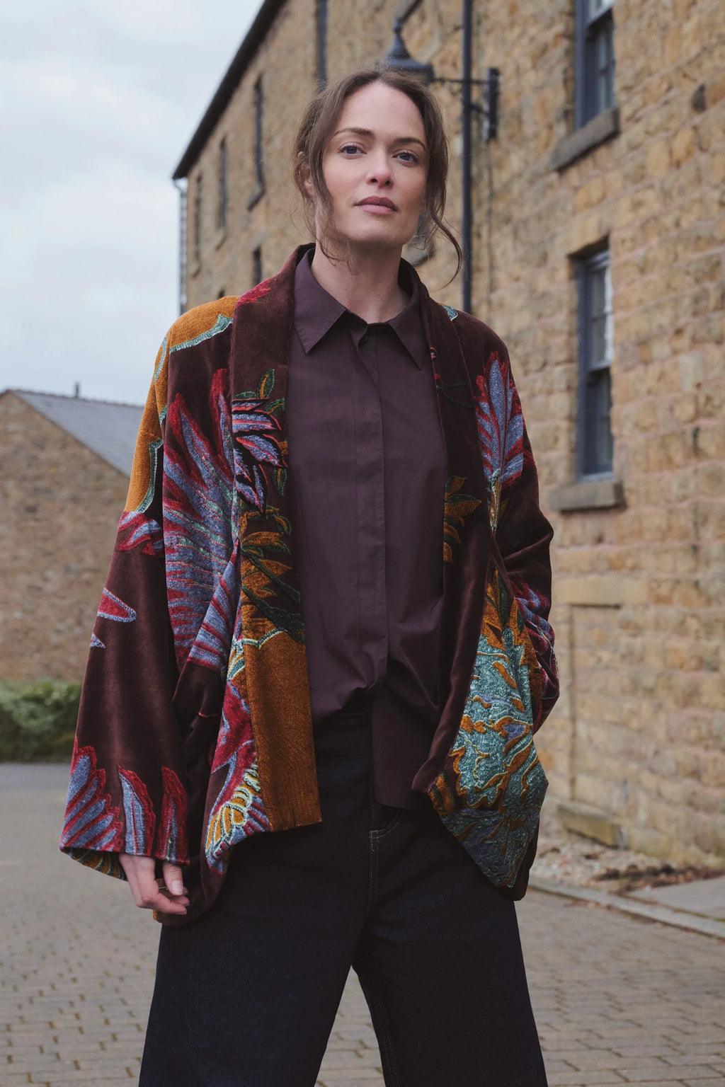 Velvet Pocket Jacket, Crane Brown