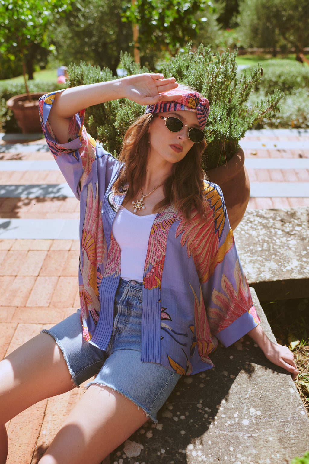 Mini Kimono, Crane Periwinkle