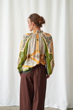 Pussy Bow Blouse, Fleur De Lys Gold
