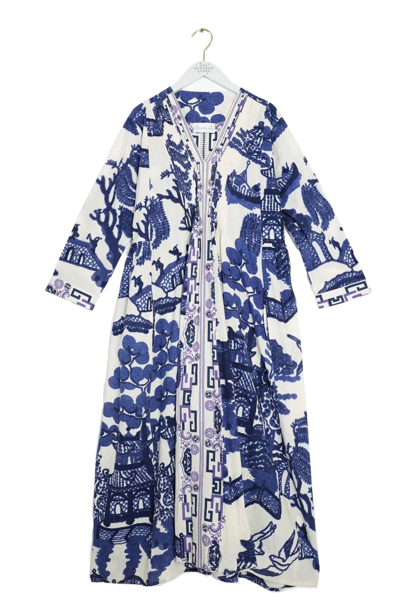 Pinch Pleat Dress, Giant Willow Blue