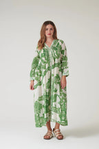 Pinch Pleat Dress, Giant Willow Green