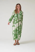 Pinch Pleat Dress, Giant Willow Green
