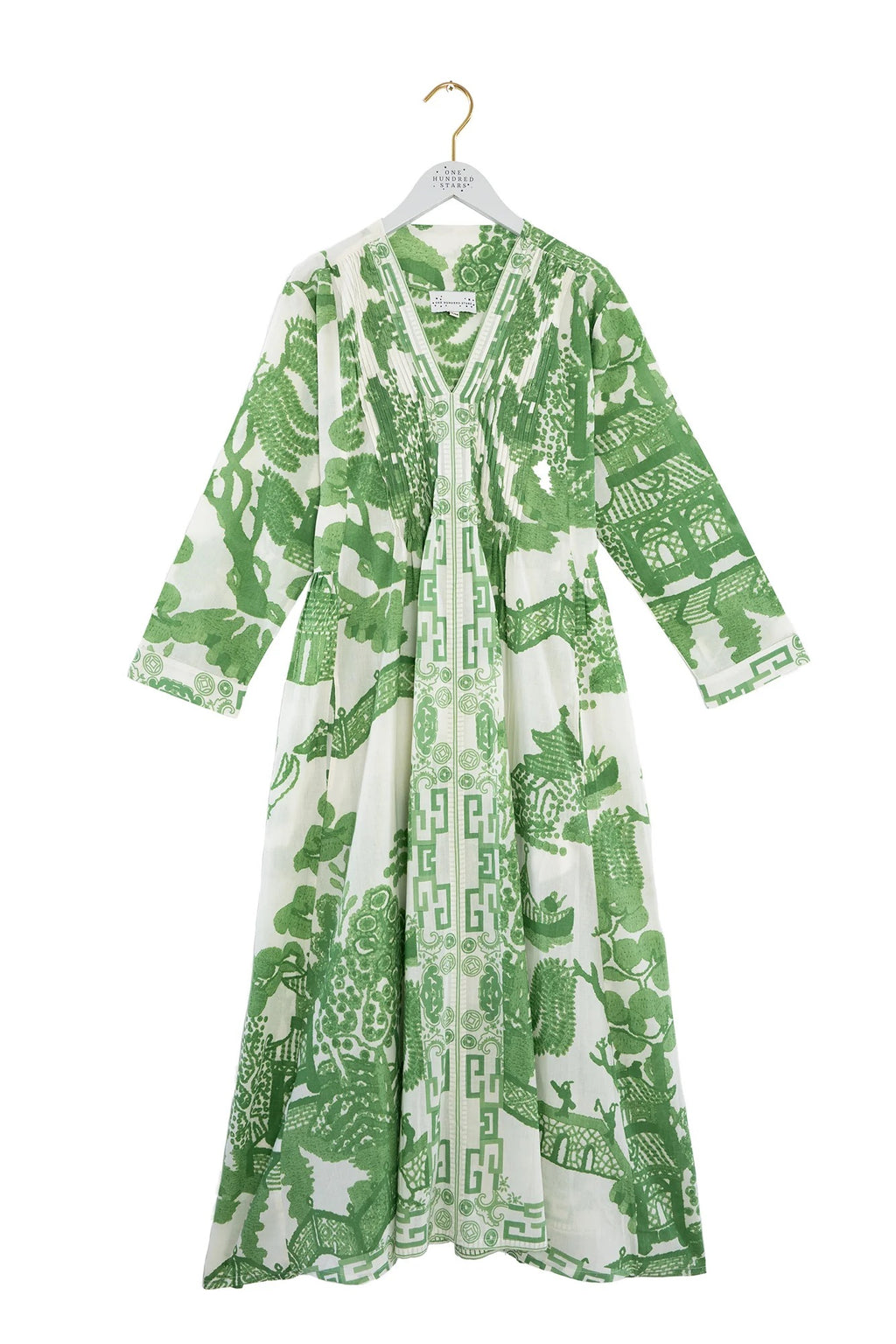 Pinch Pleat Dress, Giant Willow Green