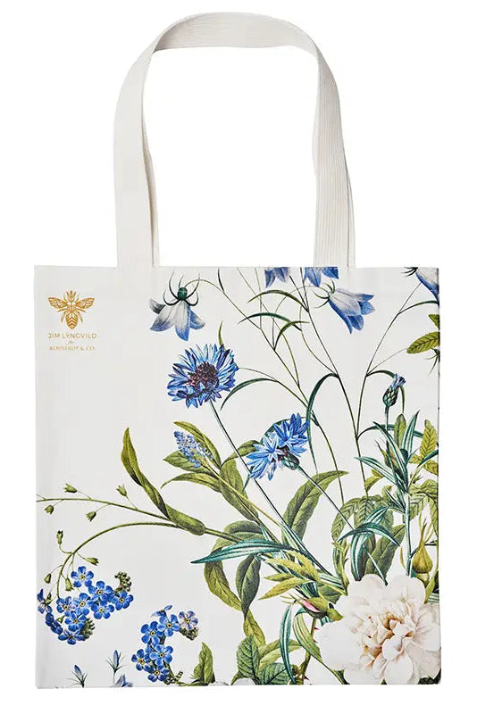 Luomupuuvillainen Kangaskassi, Blue Flower Garden