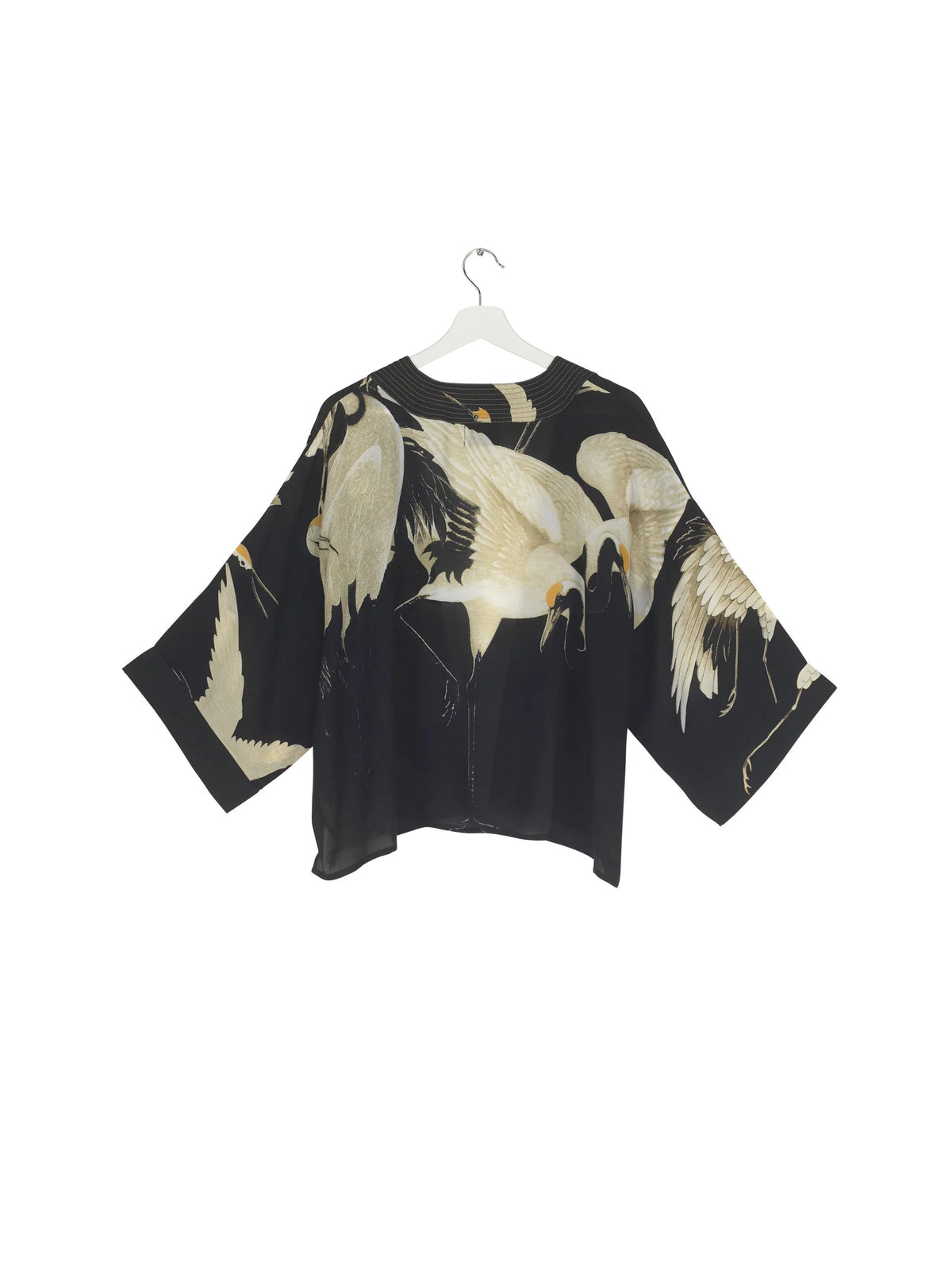 Luxe Kimono, Stork Black