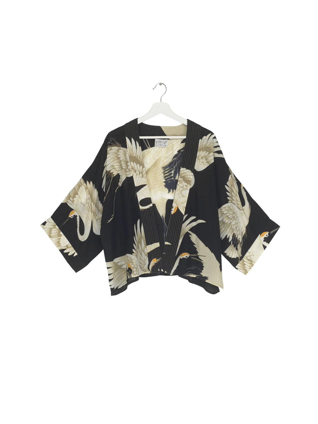 Luxe Kimono, Stork Black