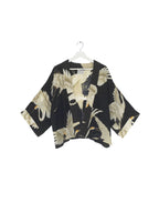 Luxe Kimono, Stork Black