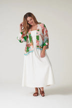 Mini Kimono, Kitsch Bouquet Green