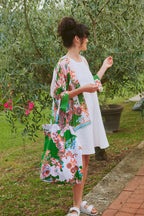 Mini Kimono, Kitsch Bouquet Green