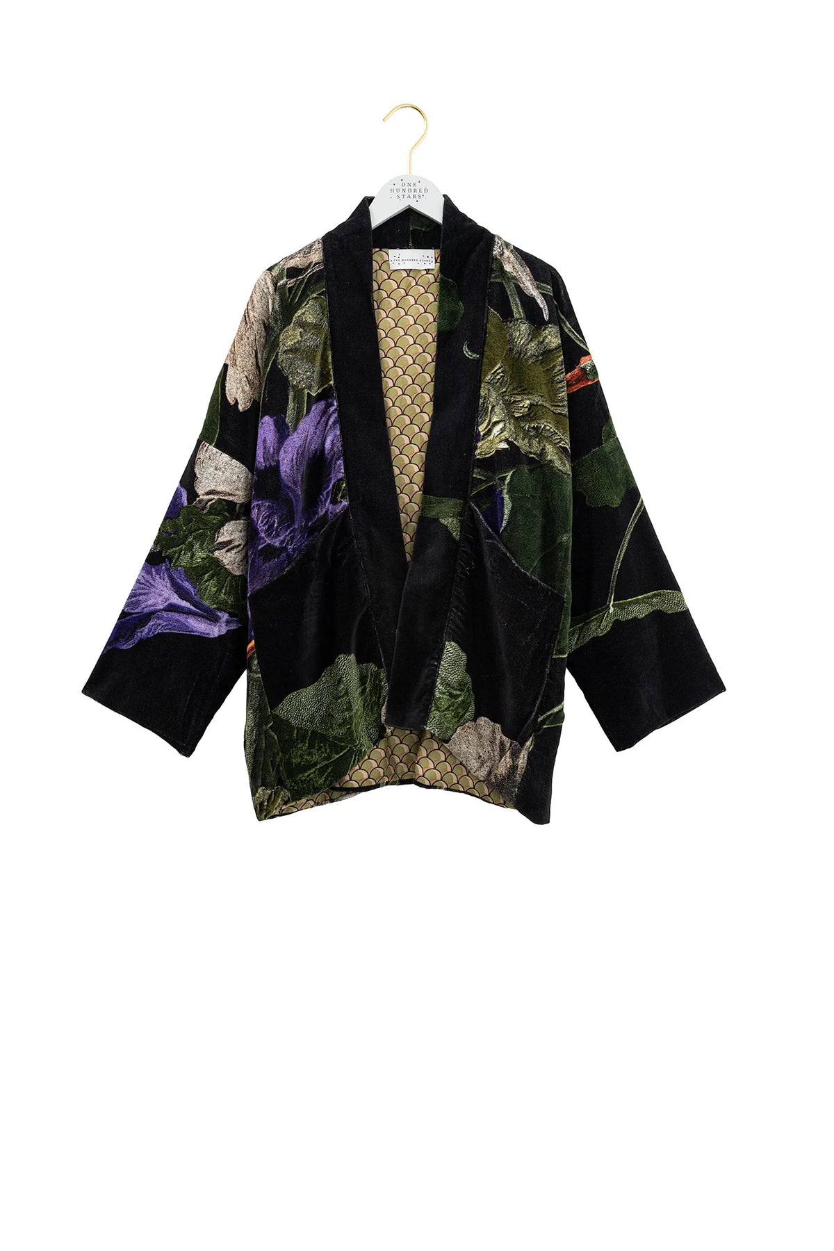 Velvet Pocket Jacket, Nasturtium Black
