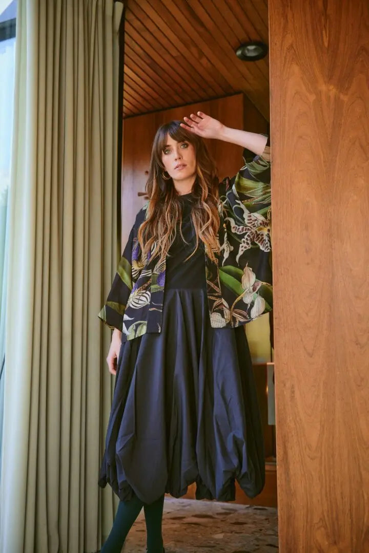 Luxe Kimono, Orchid Black