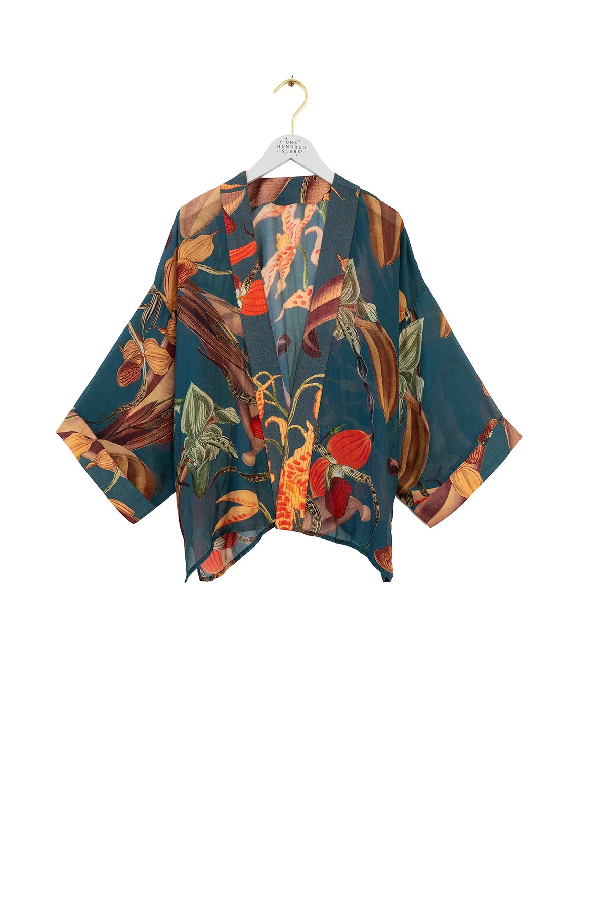 Mini Kimono, Orchid Teal