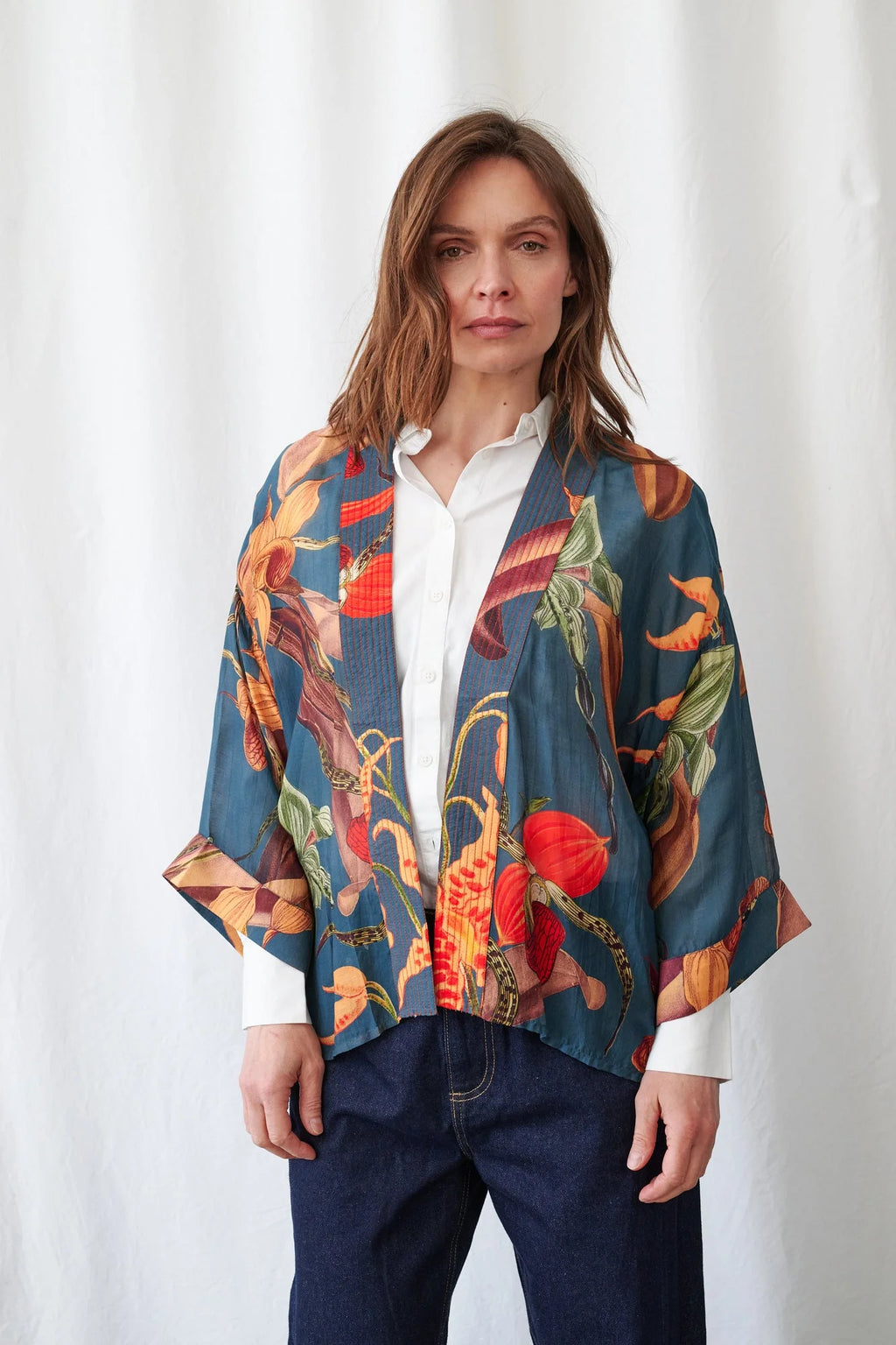Mini Kimono, Orchid Teal