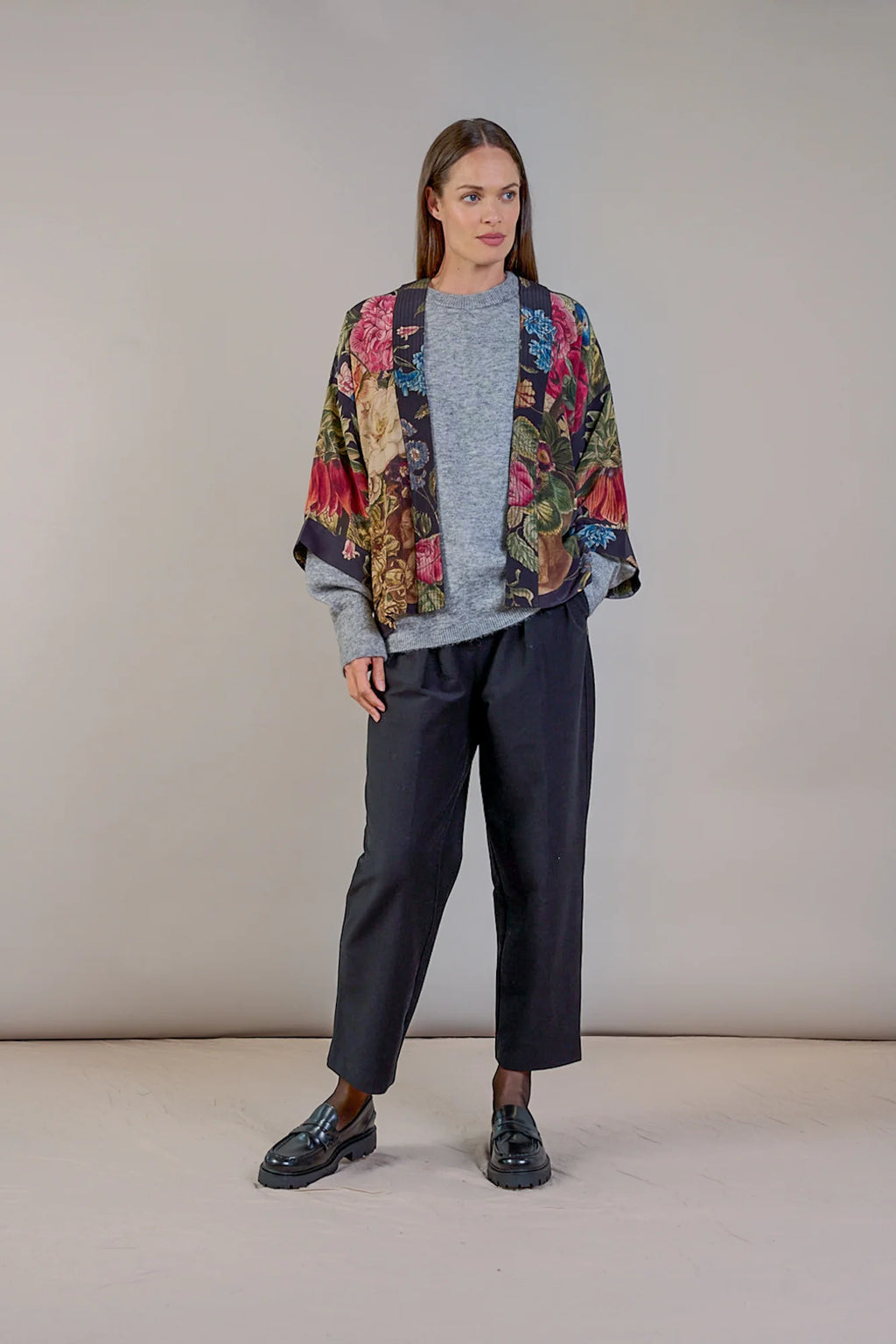 Luxe Kimono, Primula Black