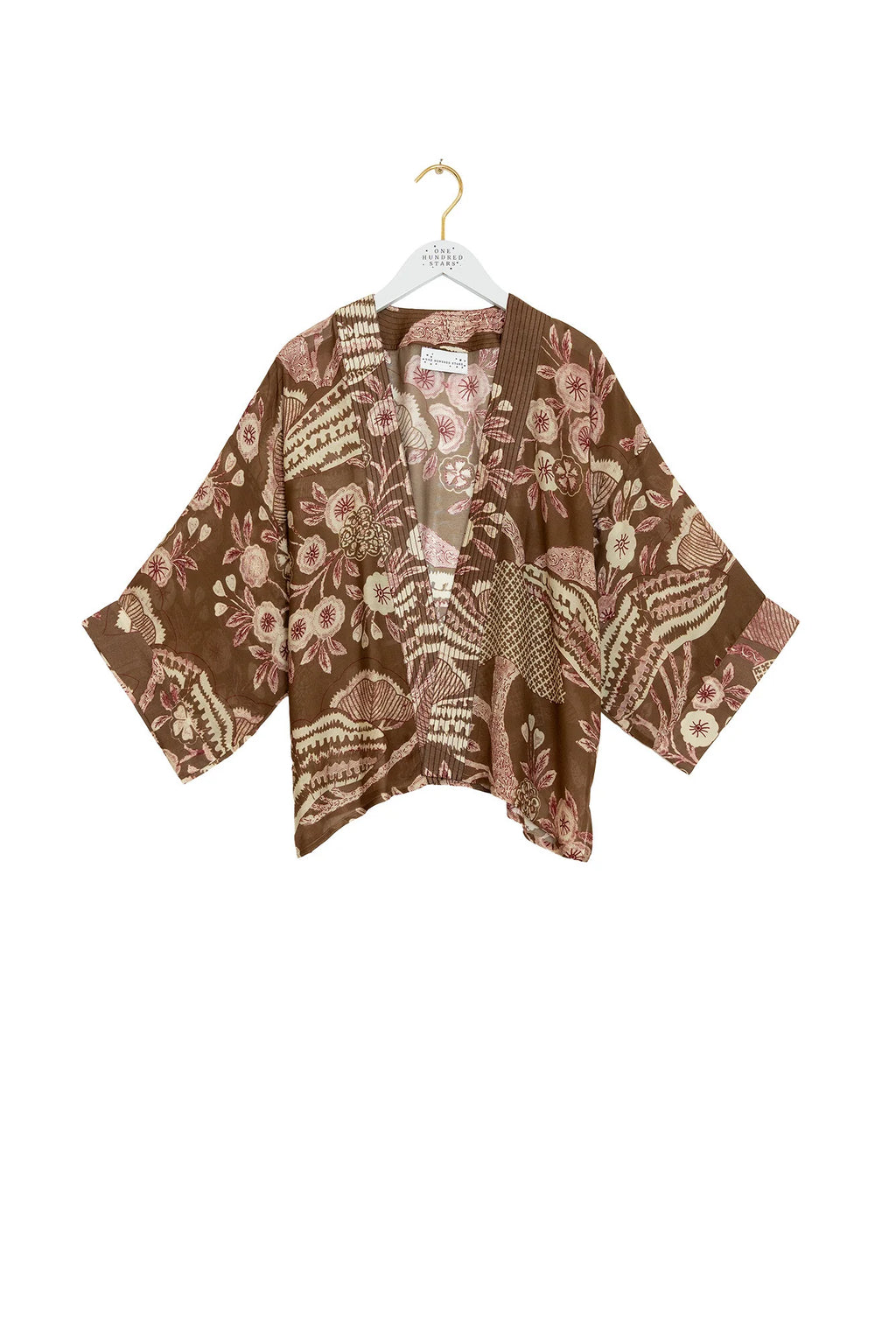Rosa Brown Mini Kimono