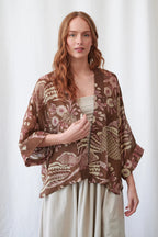 Rosa Brown Mini Kimono
