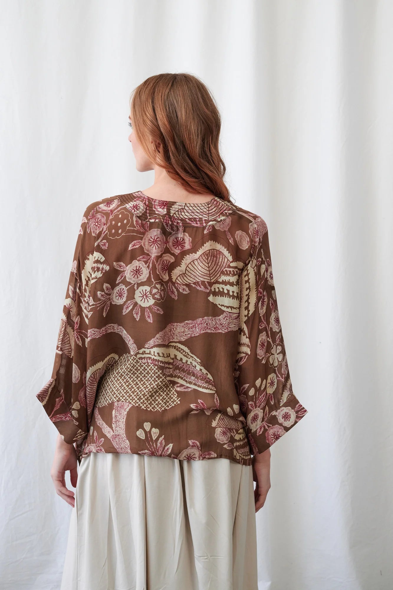 Rosa Brown Mini Kimono