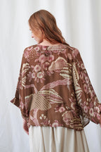 Rosa Brown Mini Kimono