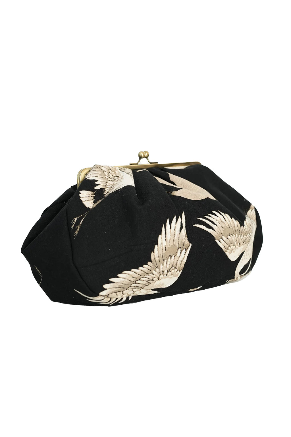 Laukku, Stork Black Kiss Lock Clutch