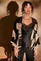 Luxe Kimono, Stork Black