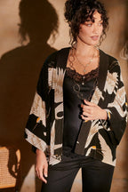 Luxe Kimono, Stork Black