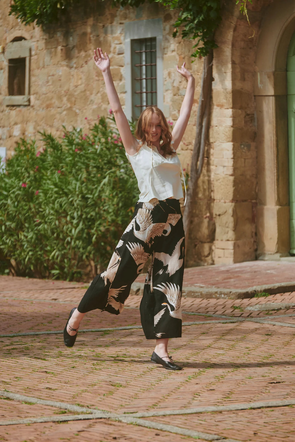 Palazzo Pants, Stork Black